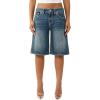 True Religion Women’s Baggy Denim Jort Big T Flap(Blue Radiance)