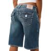 True Religion Women’s Baggy Denim Jort Big T Flap(Blue Radiance)