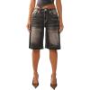 True Religion Women’s Baggy Denim Jort Big T Flap(Cocoa Crumble)