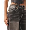 True Religion Women’s Baggy Denim Jort Big T Flap(Cocoa Crumble)