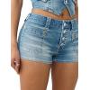 True Religion Women’s Front Pocket Denim Shorts Flap(Sunset Ticket)