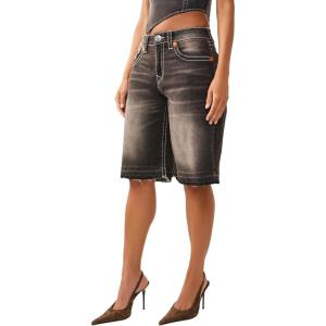 True Religion Women’s Baggy Denim Jort Big T Flap(Cocoa Crumble)