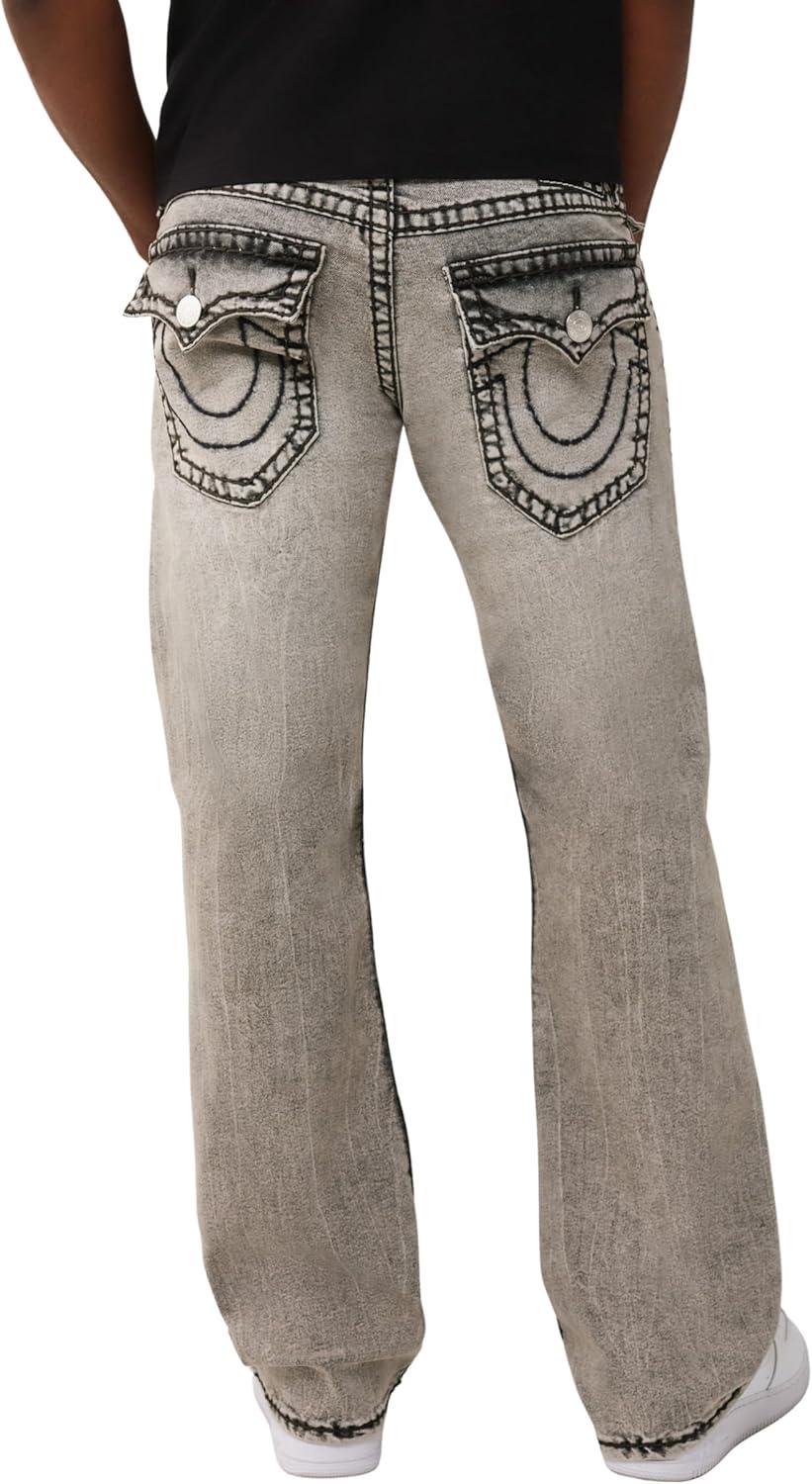 imageTrue Religion Mens Billy Super T Flap Bootcut Jean 34 Premium Denim Super T Stitching Flap Pockets