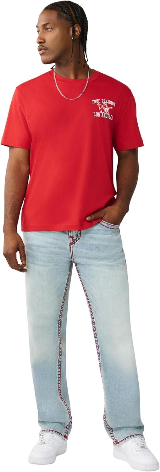 imageTrue Religion Mens Bobby Super T Baggy Jean 32 Loose Fit Super T Stitching Horseshoe Detailing