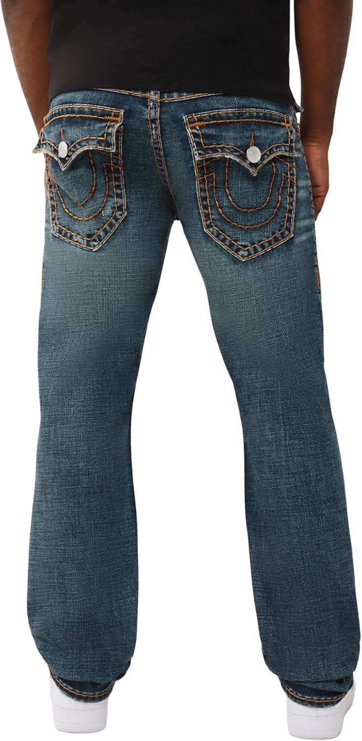 imageTrue Religion Mens Ricky Super T Flap 34inSideline Raw Dark Wash