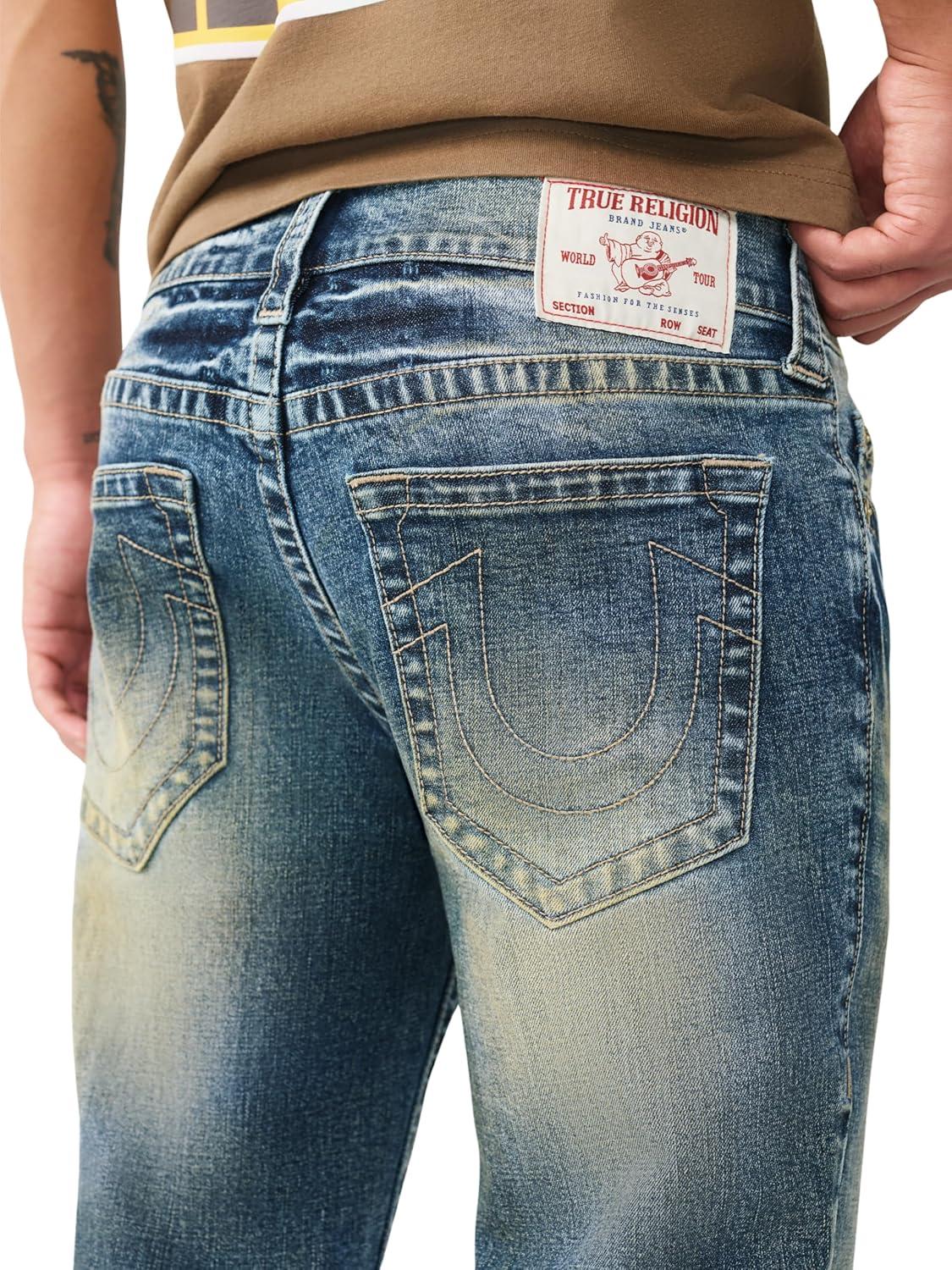 imageTrue Religion Mens Rocco Single Needle Jean 32 Skinny Fit Tonal Stitching