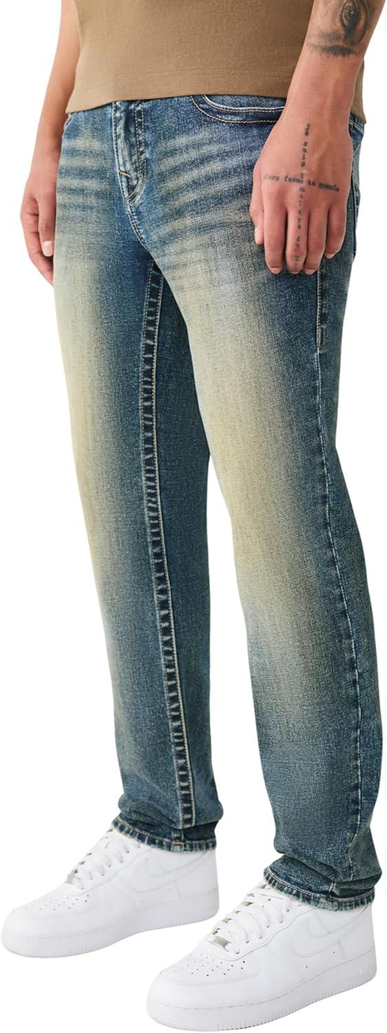 imageTrue Religion Mens Rocco Single Needle Jean 32 Skinny Fit Tonal Stitching