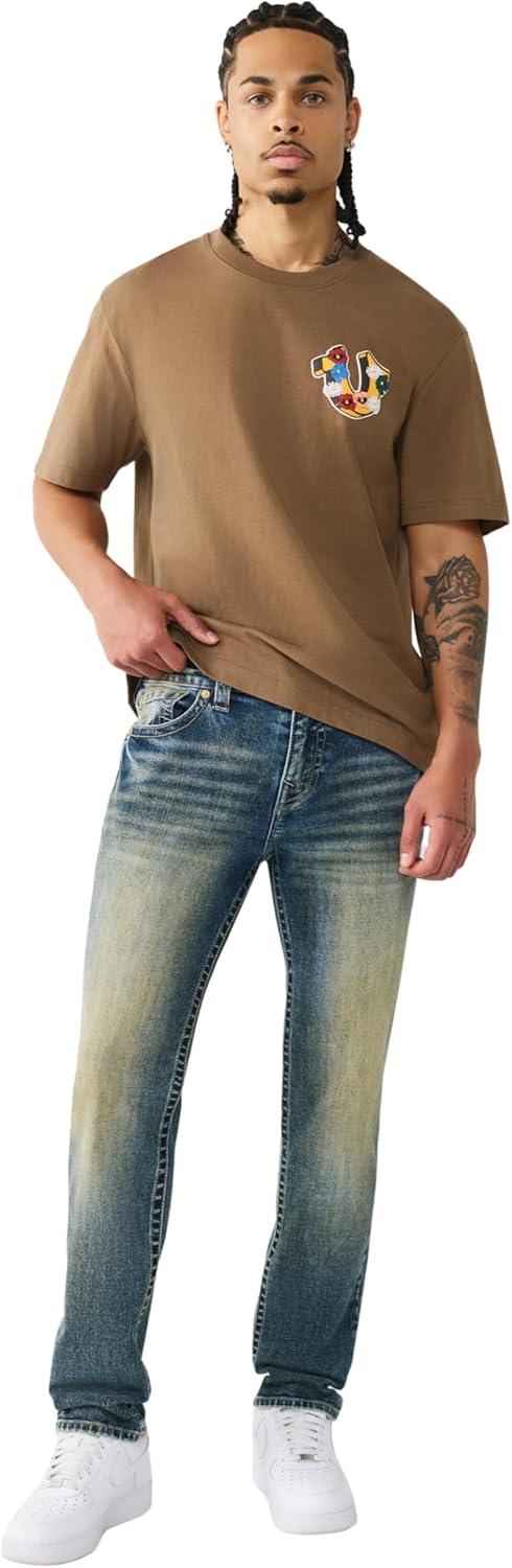 imageTrue Religion Mens Rocco Single Needle Jean 32 Skinny Fit Tonal Stitching