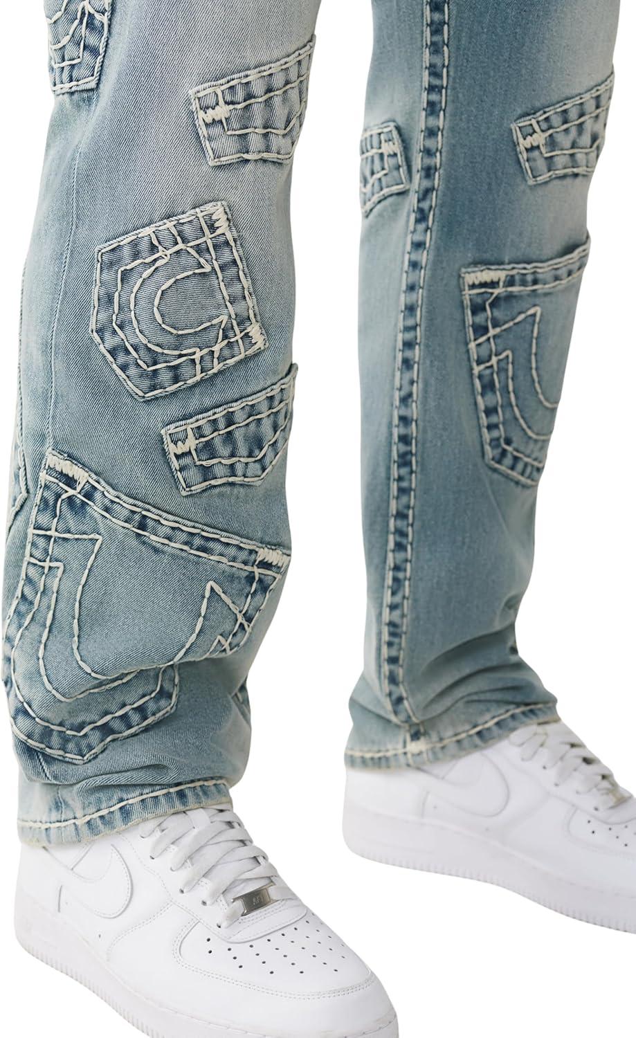 imageTrue Religion Mens Supert Ricky Flp MLTI Pkt 34inGrendal Light Wash