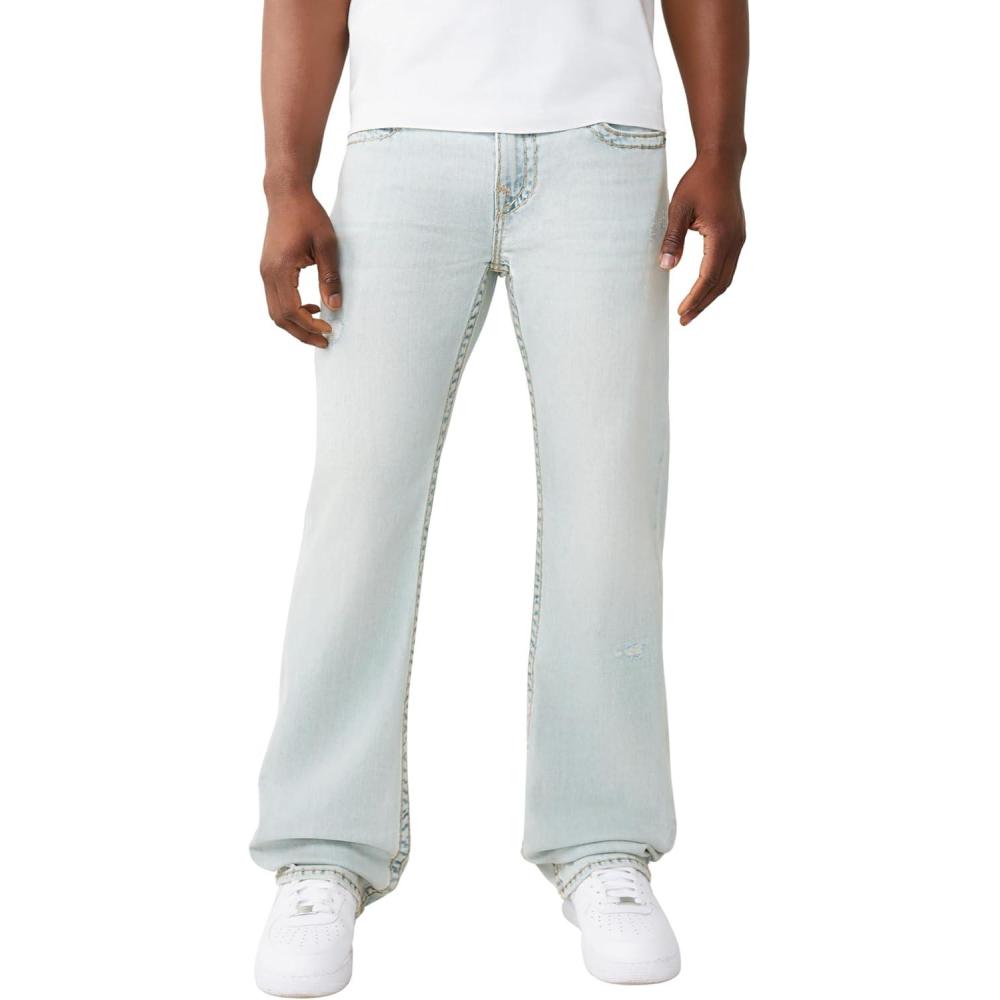 imageTrue Religion Mens Billy Super T Bootcut Jean  Premium Denim Stretch Comfort Iconic Stitch Detail