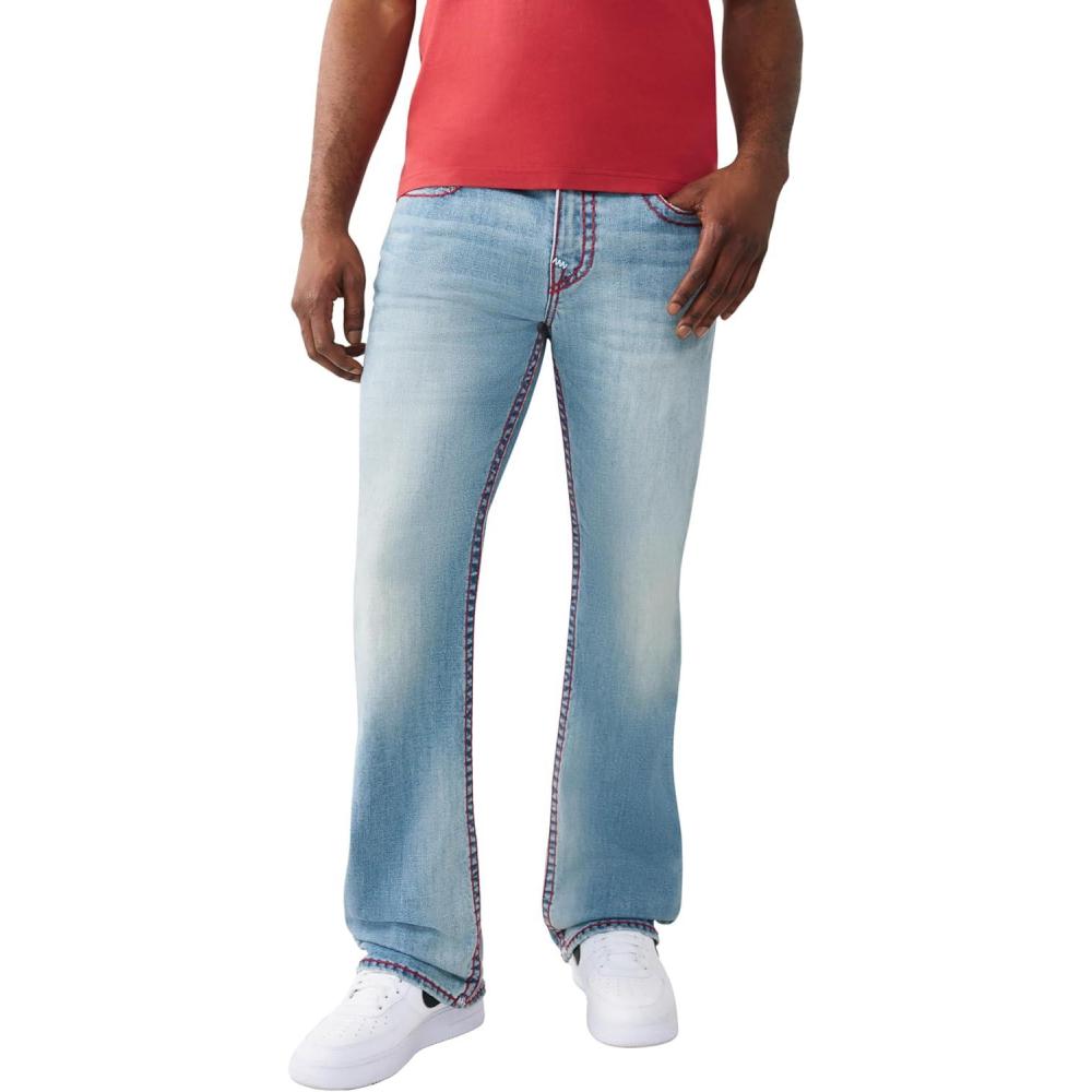 imageTrue Religion Mens Billy Super T Bootcut Jean 34 Relaxed Fit Super T Stitching Horseshoe Detail