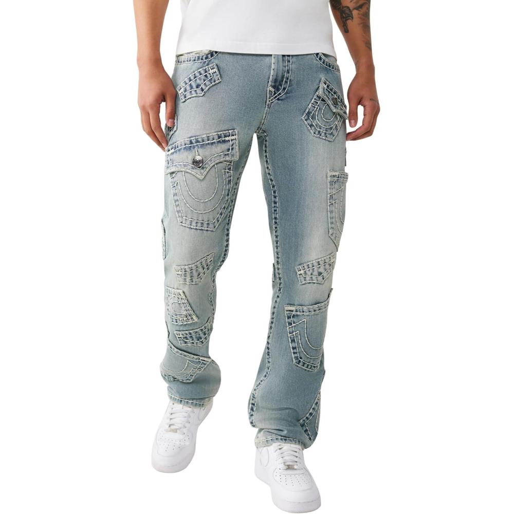 imageTrue Religion Mens Supert Ricky Flp MLTI Pkt 34inGrendal Light Wash