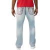 True Religion Men’s Bobby Super T Baggy Jean 32” – Loose Fit, Super T Stitching, Horseshoe Detailing