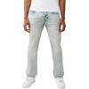True Religion Men’s Ricky Big T Flap Straight Jean 34” – Acid Wash, Big T Stitching, Horseshoe Detail