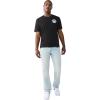 True Religion Men’s Ricky Flap Straight Jean 34″ – Light Wash, Horseshoe Detailing, Slim Fit