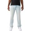 True Religion Men’s Ricky Flap Straight Jean 34″ – Light Wash, Horseshoe Detailing, Slim Fit