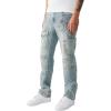 True Religion Men’s Ricky Super T Flap Straight Jean 34” – Two-Tone Stitching, Horseshoe Detail
