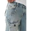 True Religion Men’s Ricky Super T Flap Straight Jean 34” – Two-Tone Stitching, Horseshoe Detail