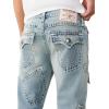 True Religion Men’s Ricky Super T Flap Straight Jean 34” – Two-Tone Stitching, Horseshoe Detail