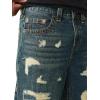 True Religion Men’s Vinny Destroyed Ultra Baggy Jean 34” – Slim-Fit, Whiskering, Horseshoe Detailing