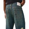 True Religion Men’s Vinny Destroyed Ultra Baggy Jean 34” – Slim-Fit, Whiskering, Horseshoe Detailing