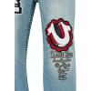 True Religion Men’s Vinny Patch Big T Ultra Baggy Jean 34” – Dark Wash, Whiskering, Signature Horseshoe