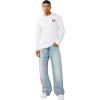 True Religion Men’s Vinny Super T Relaxed Jean 34″ – Acid Wash, Super T Stitching, Horseshoe Detailing