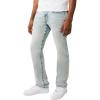 True Religion Men’s Ricky Big T Flap Straight Jean 34” – Acid Wash, Big T Stitching, Horseshoe Detail