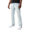 True Religion Men’s Ricky Flap Straight Jean 34″ – Light Wash, Horseshoe Detailing, Slim Fit