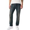 True Religion Men’s Rocco Flap Single Needle Skinny Jean 32” – Blue Stitching, Flap Pockets, Modern Skinny Fit