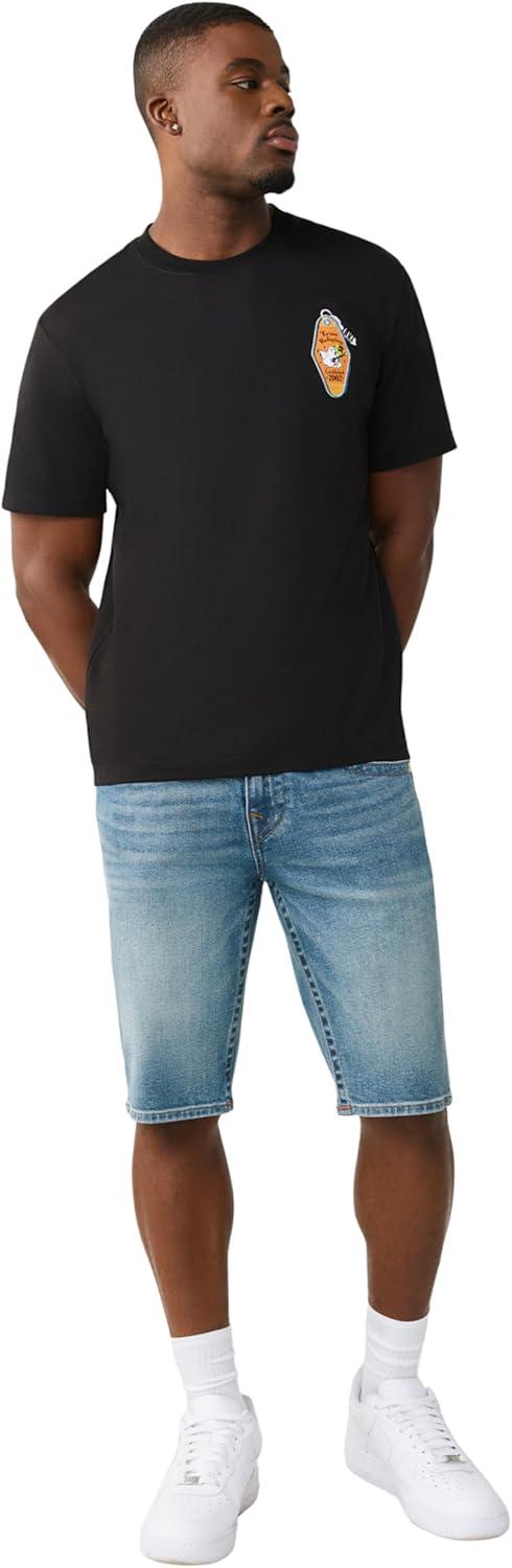 imageTrue Religion Mens Ricky Flap Denim Short Whiskering Horseshoe Detailing