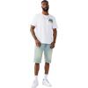 True Religion Men’s Ricky Frayed Hem Denim Short – Relaxed Fit, Zip Fly, Horseshoe Detailing