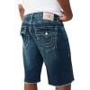 True Religion Men’s Vinny Super T Flap Baggy Fray Short – Super T Stitching, Horseshoe Detailing
