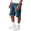 True Religion Men’s Vinny Super T Flap Baggy Fray Short – Super T Stitching, Horseshoe Detailing
