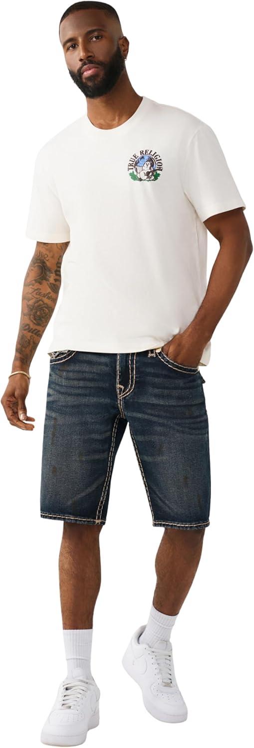 imageTrue Religion Mens Ricky Flap Short Relaxed Fit Horseshoe Detailing