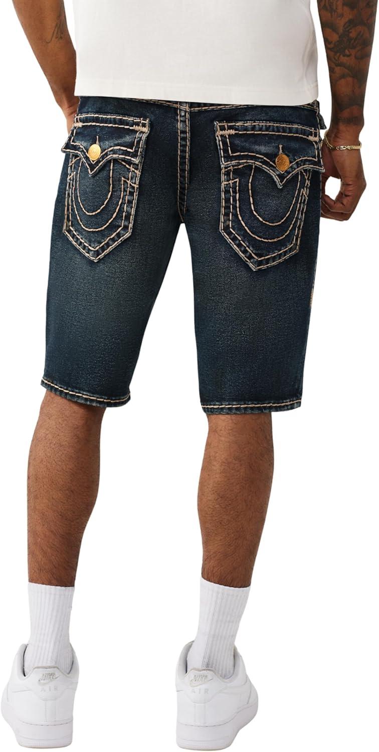 imageTrue Religion Mens Ricky Flap Short Relaxed Fit Horseshoe Detailing