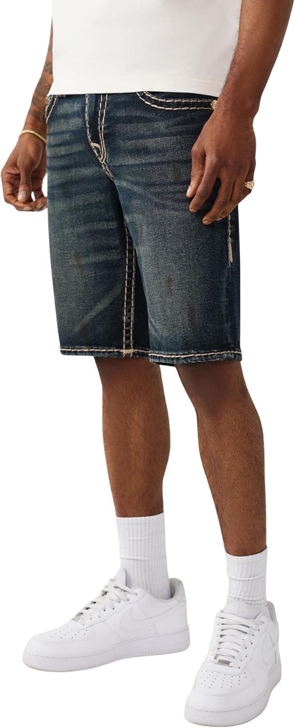 imageTrue Religion Mens Ricky Flap Short Relaxed Fit Horseshoe Detailing
