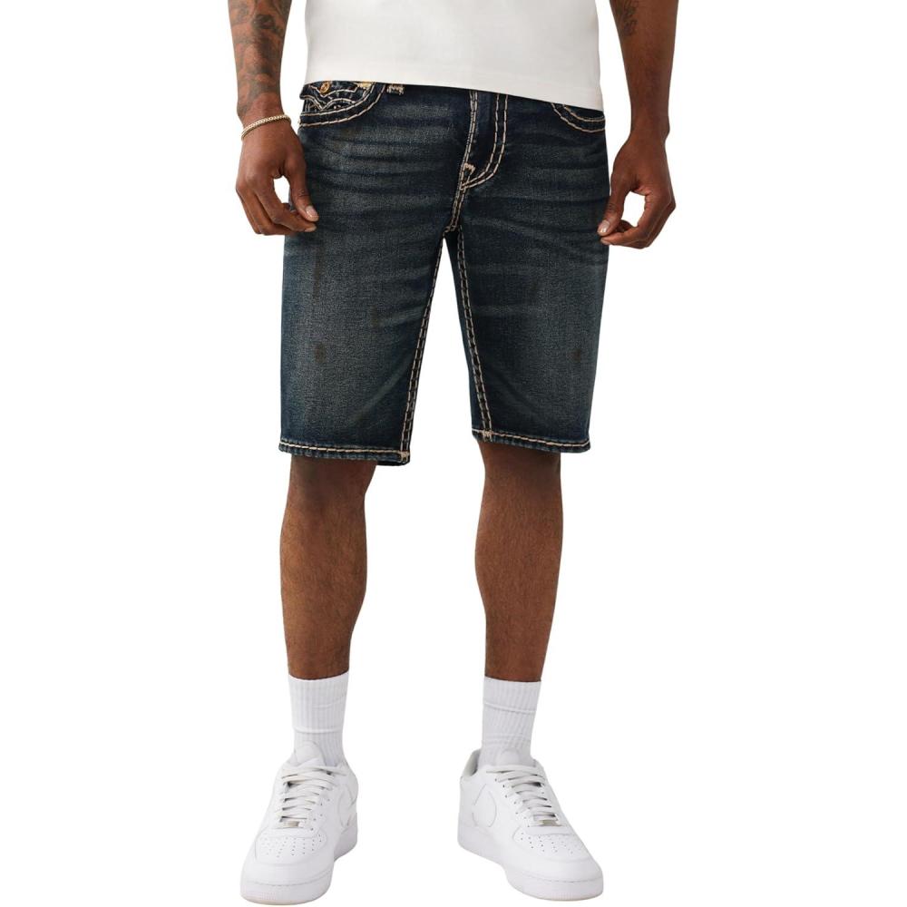 imageTrue Religion Mens Ricky Flap Short Relaxed Fit Horseshoe Detailing