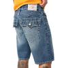 True Religion Men’s Bobby Big T Distressed Short – Distressed Hem, Big T Stitching, Horseshoe Detailing