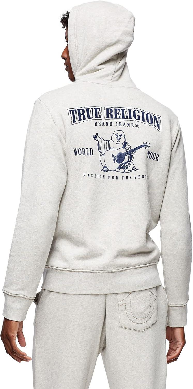 imageTrue Religion Mens Buddha Logo Zip Hoodie Hoodies for Men Mens Fashion Hoodies amp SweatshirtsOatmeal