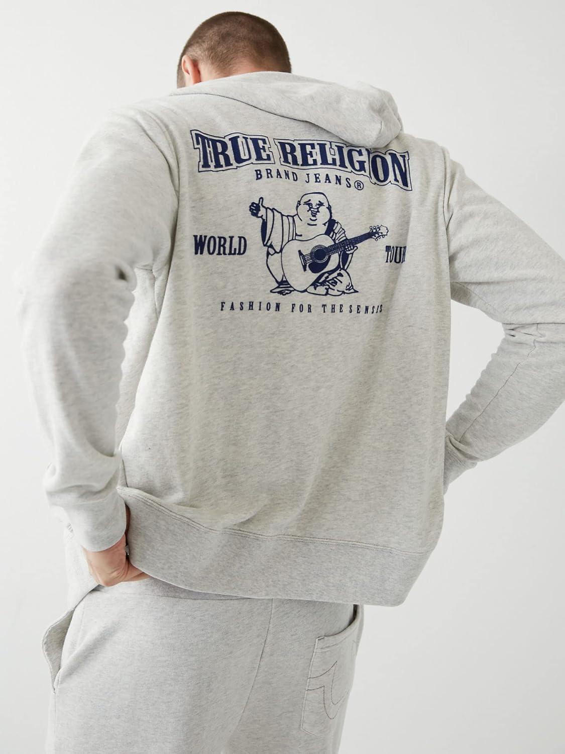 imageTrue Religion Mens Buddha Logo Zip Hoodie Hoodies for Men Mens Fashion Hoodies amp SweatshirtsOatmeal