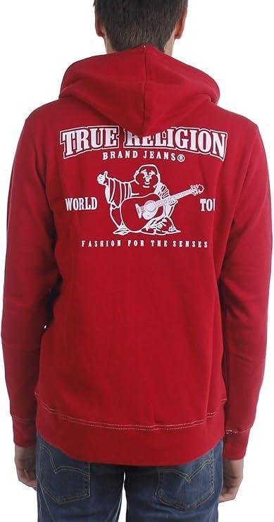 imageTrue Religion Mens Buddha Logo Zip Hoodie Hoodies for Men Mens Fashion Hoodies amp SweatshirtsRuby Red