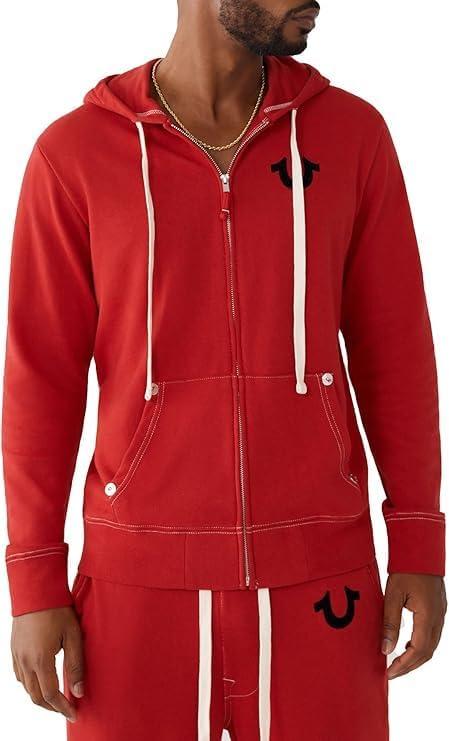 imageTrue Religion Mens Buddha Logo Zip Hoodie Hoodies for Men Mens Fashion Hoodies amp SweatshirtsRuby Red W Black