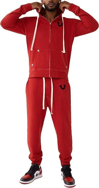 imageTrue Religion Mens Buddha Logo Zip Hoodie Hoodies for Men Mens Fashion Hoodies amp SweatshirtsRuby Red W Black