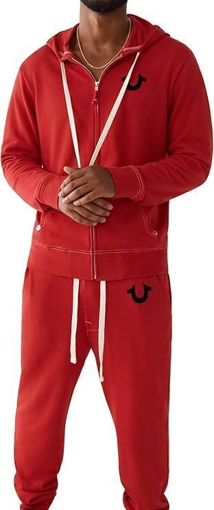 imageTrue Religion Mens Buddha Logo Zip Hoodie Hoodies for Men Mens Fashion Hoodies amp SweatshirtsRuby Red W Black