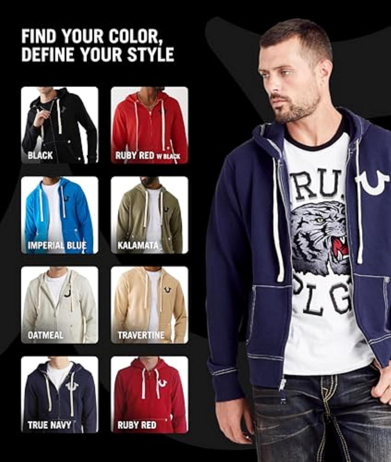 imageTrue Religion Mens Buddha Logo Zip Hoodie Hoodies for Men Mens Fashion Hoodies amp SweatshirtsTrue Navy