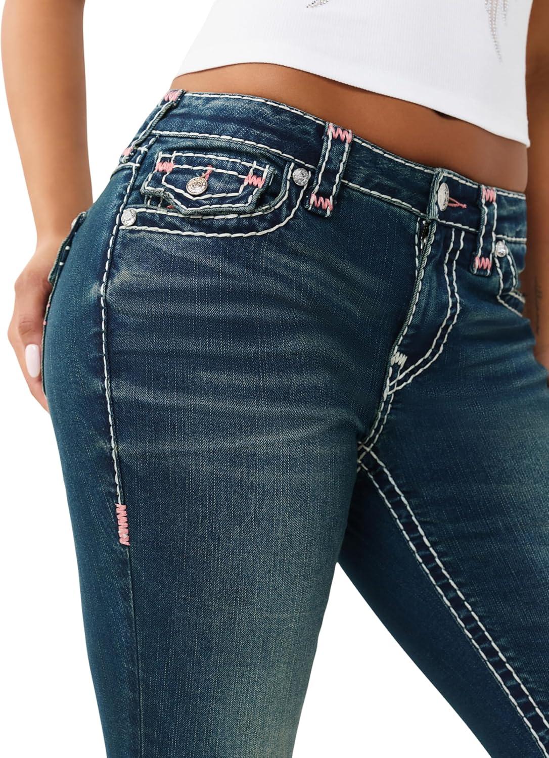imageTrue Religion Womens Jennie Mr Skinny Sup T FlapSerene Bliss