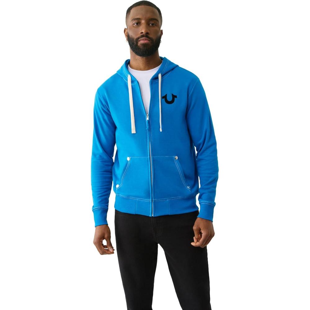 imageTrue Religion Mens Buddha Logo Zip Hoodie Hoodies for Men Mens Fashion Hoodies amp SweatshirtsImperial Blue