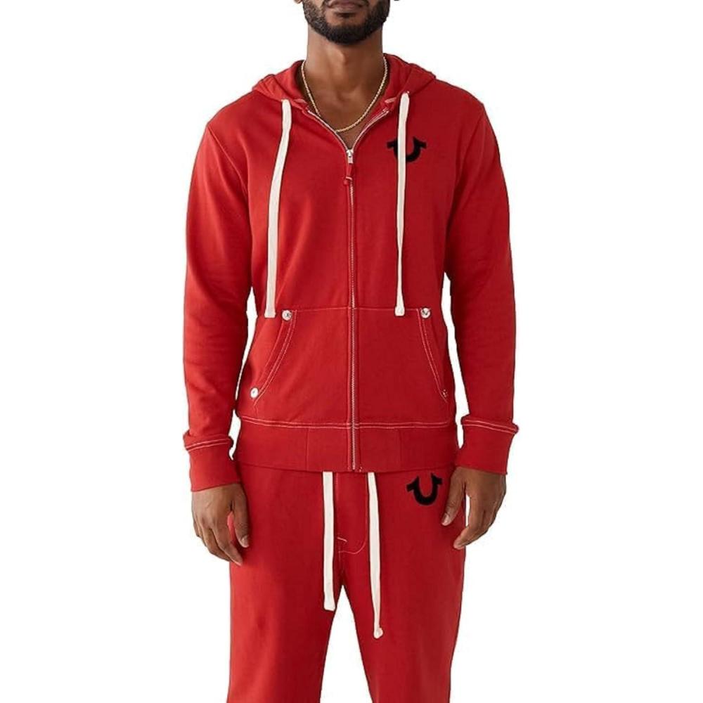 imageTrue Religion Mens Buddha Logo Zip Hoodie  Hoodies for Men Mens Fashion Hoodies amp SweatshirtsRuby Red W Black