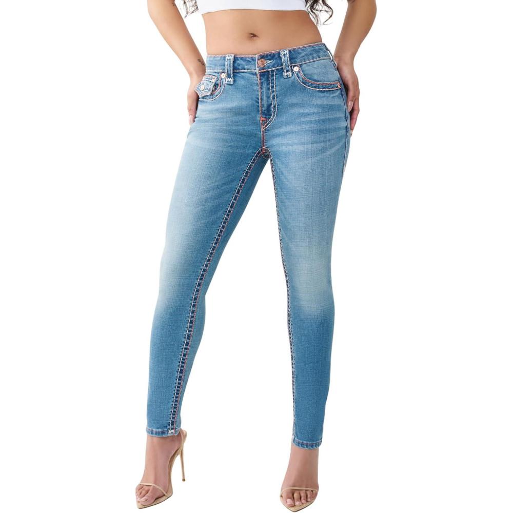 imageTrue Religion Womens Jennie Mr Skinny Sup T FlapLow Tide